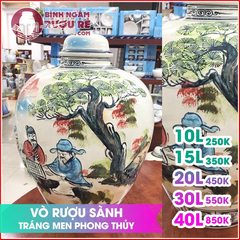 Vò ngâm rượu tráng men màu 10L