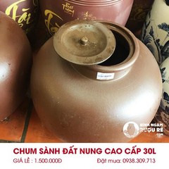 Chum sành ngâm hạ thổ rượu 30 lít đất nung cao cấp da nhám